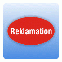 Qualitätssicherung Aufkleber "Reklamation" oval in rot