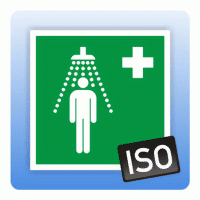Aufkleber Rettungszeichen Notdusche ISO 7010