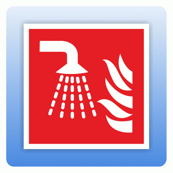 Aufkleber Internationales Brandschutzzeichen F011 Wassernebelrohr ISO 7010