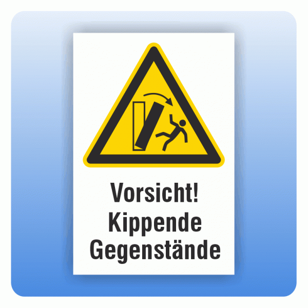 Kombi Warnschild Vorsicht Kippende Gegenstände