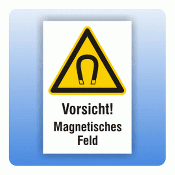 Kombi Warnschild magnetisches Feld W006