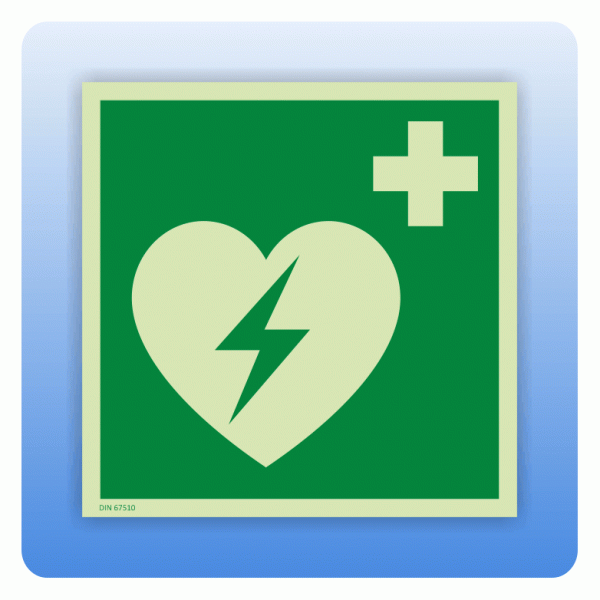 Rettungszeichen E010 Automatisierter externer Defibrillator (AED) ISO 7010