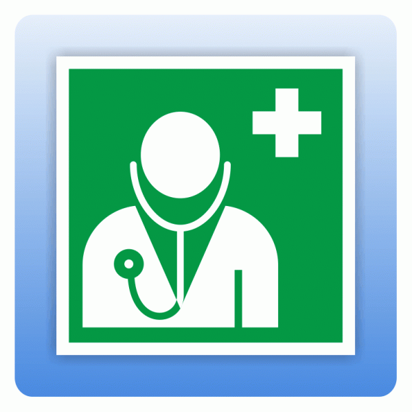 Rettungszeichen E009 Arzt ISO 7010