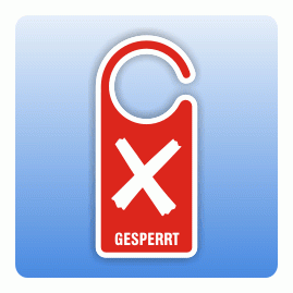 Qualitätssicherung Anhänger "GESPERRT" in rot