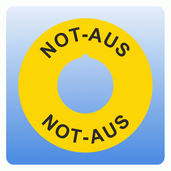 NOT-AUS-Schild Aufkleber