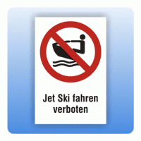 Kombi Verbotsschild Jet ski fahren verboten P057