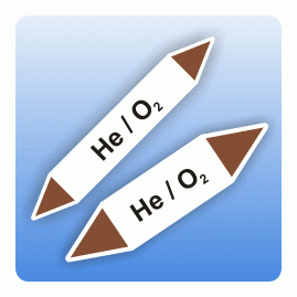 Fliessrichtungspfeil He / O2 nach DIN 7396-1