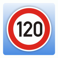 Höchstgeschwindigkeitsaufkleber "120 km/h"