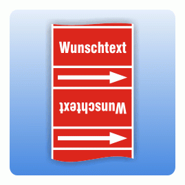Rohrkennzeichnungsband Wunschtext rot nach DIN 2403