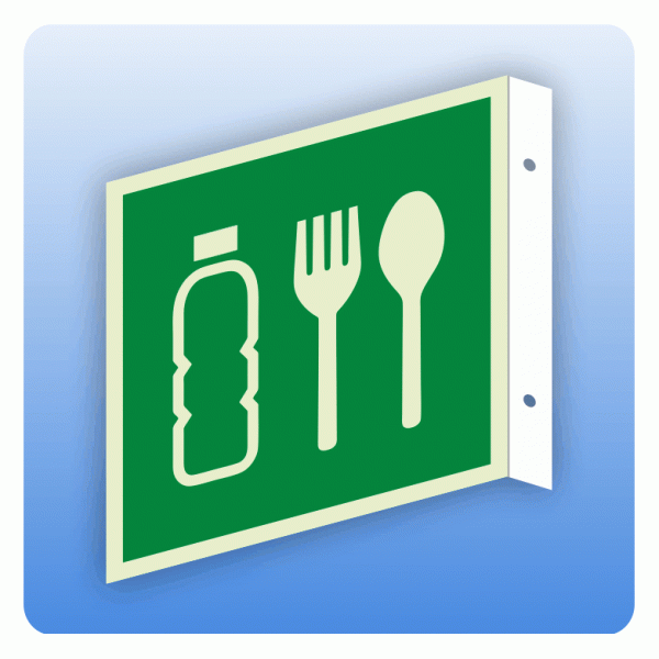 Fahnenschild Rettungszeichen E074 Notfallration ISO 7010