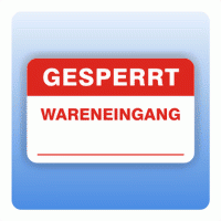 Qualitätssicherung Aufkleber "Gesperrt Wareneingang" 25x40 mm in rot