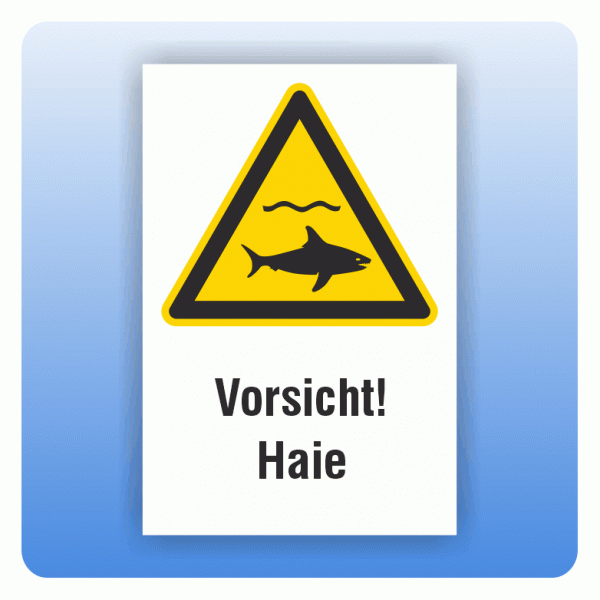 Kombi Warnschild Vorsicht Haie W054