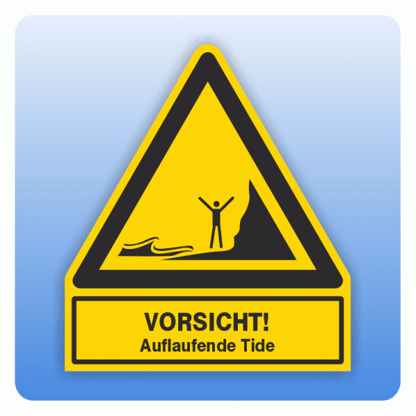 Kombi Warnsymbol Vorsicht Auflaufende Tide W060