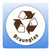Wertstoffzeichen Recycling Braunglas, weiß