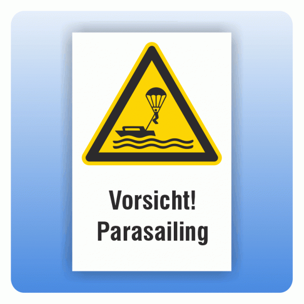 Kombi Warnschild Vorsicht Parasailing W063