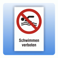 Kombi Verbotsschild Schwimmen verboten P049