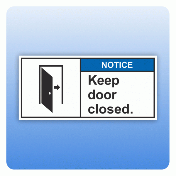 Sicherheitszeichen Keep door closed (ANSI Z535) Aufkleber