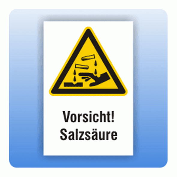 Kombi Warnschild Vorsicht Salzsäure W023