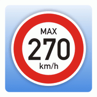 Geschwindigkeitsaufkleber max. 270 km/h