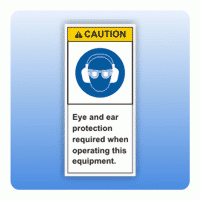 Sicherheitszeichen Eye and ear protection (ANSI Z535) Aufkleber