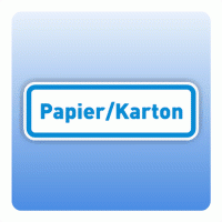 Wertstoffzeichen Papier/Karton, umrandet