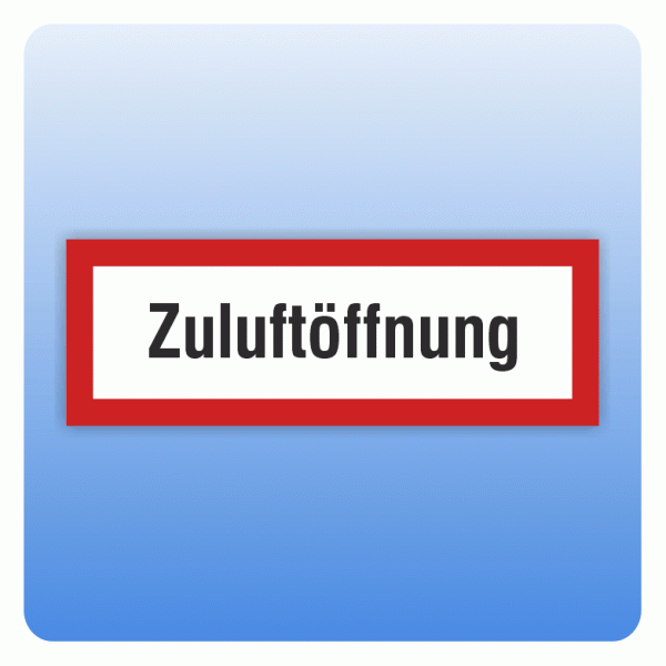Aufkleber Feuerwehrzeichen Zuluftöffnung nach DIN 4066