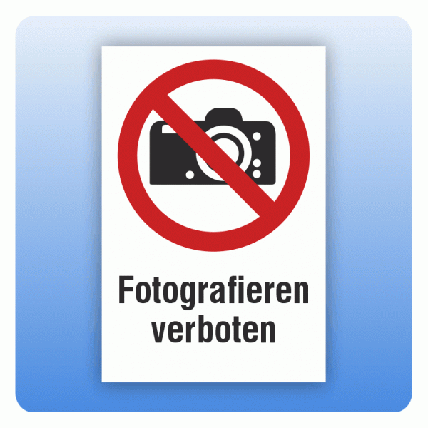 Kombi Verbotsschild P029 Fotografieren verboten