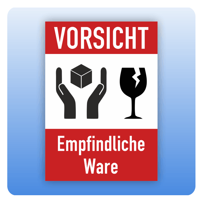 Versandaufkleber Vorsicht empfindliche Ware Versandaufkleber Folie