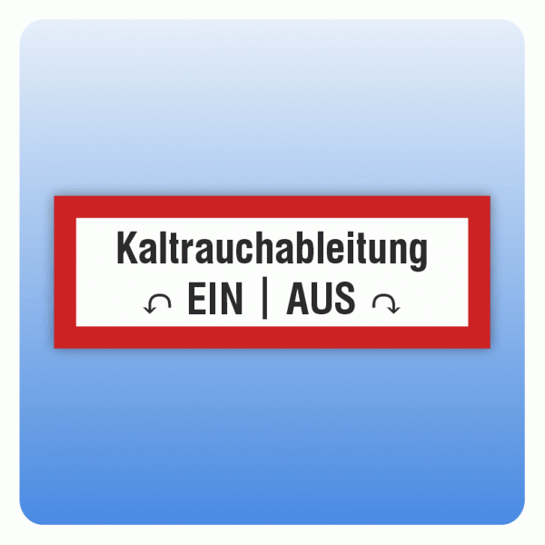 Aufkleber Feuerwehrzeichen Kaltrauchableitung Ein Aus nach DIN 4066