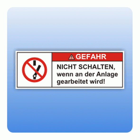 Sicherheitszeichen Nicht schalten (ISO 3864-2) Aufkleber