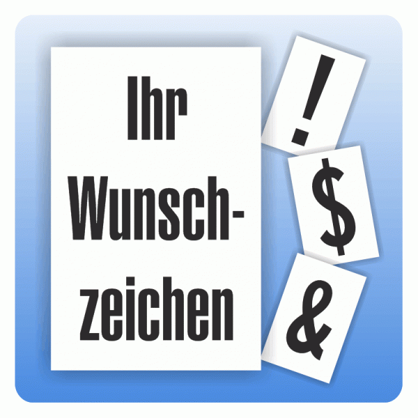 Aufkleber Buchstaben Wunschzeichen, selbstklebende Folie