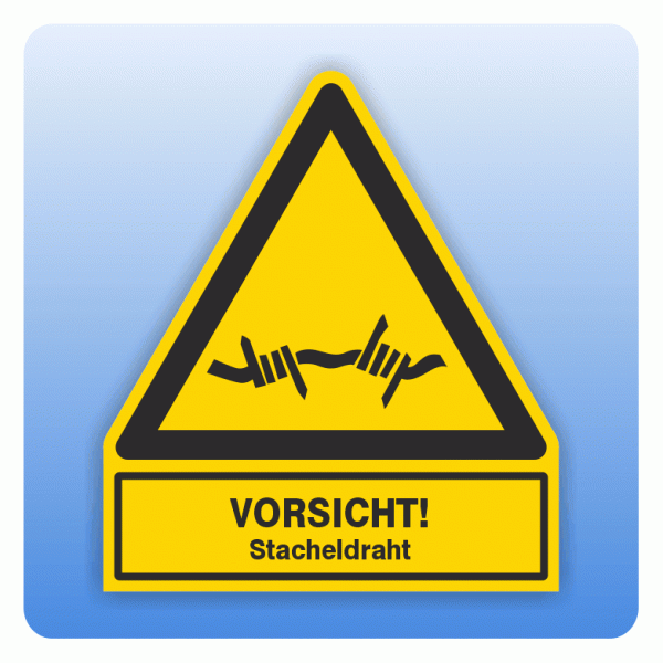 Kombi Warnsymbol Vorsicht Stacheldraht W033