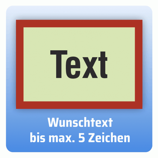 Feuerwehrzeichen mit Wunschtext mit max. 5 Zeichen