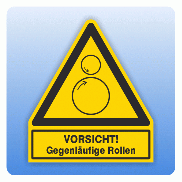 Kombi Warnsymbol VORSICHT gegenläufige Rollen W025