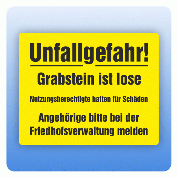 Grabsteinaufkleber Grabstein ist lose