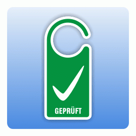 Qualitätssicherung Anhänger "GEPRÜFT" in grün