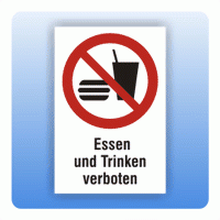 Kombi Verbotsschild Essen und Trinken verboten P022