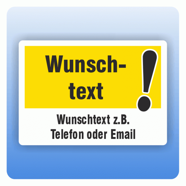 Aufkleber Schild Wunschtext