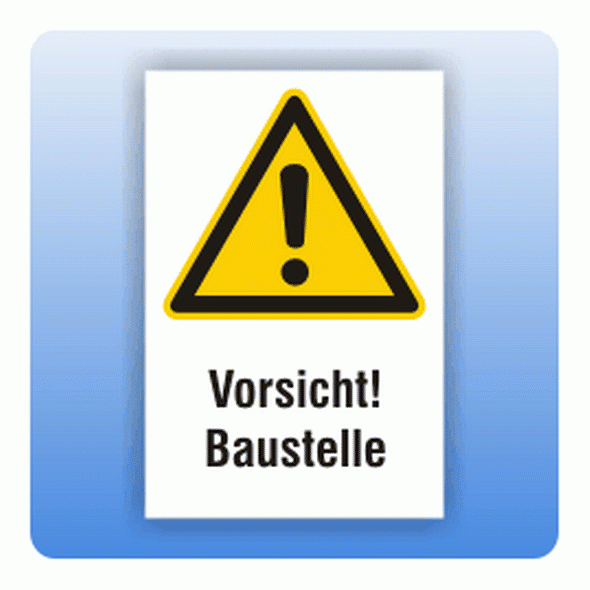 Kombi Warnschild Vorsicht Baustelle W001
