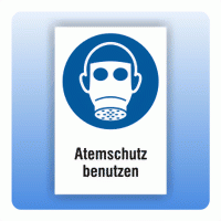 Kombi Gebotsschild Atemschutz benutzen M017