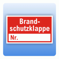 Brandschutzklappe mit Nr. (Vordruck)