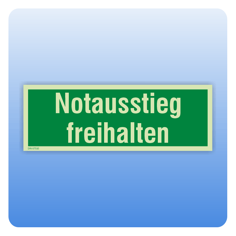 Notausgang-Schild 150x150 Mm Nachleuchtend – Selbstklebend Für Fluchttüren & Notleitern