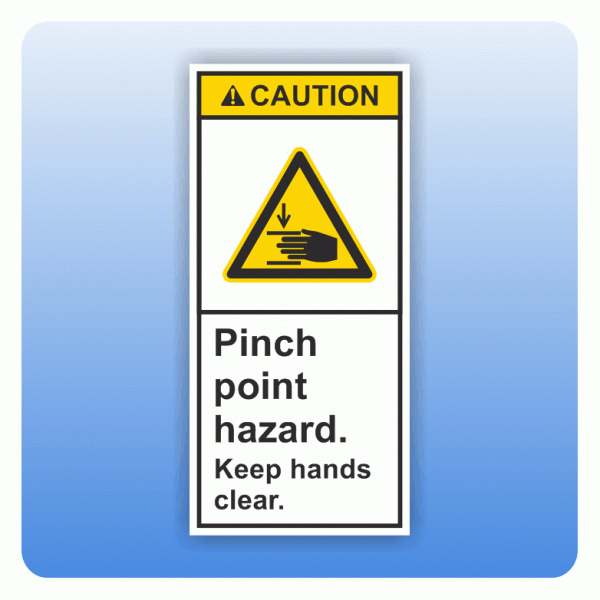 Sicherheitszeichen Pinch point hazard (ANSI Z535) Aufkleber