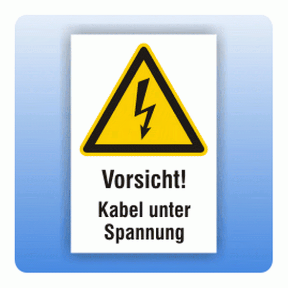 Kombi Warnschild Vorsicht Kabel unter Spannung W012