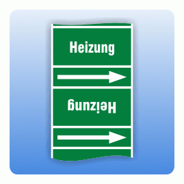 Rohrkennzeichnungsband Heizung nach DIN 2403