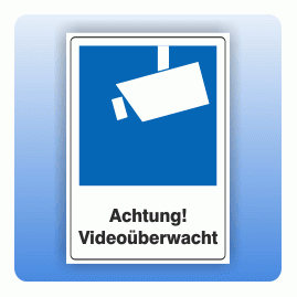 Aufkleber Achtung! Videoüberwacht