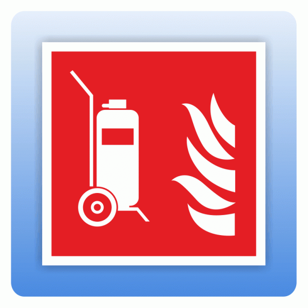 Aufkleber Internationales Brandschutzzeichen F009 Fahrbarer Feuerlöscher ISO 7010