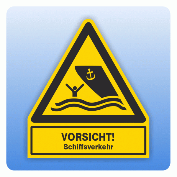 Kombi Warnsymbol Vorsicht Schiffsverkehr W058