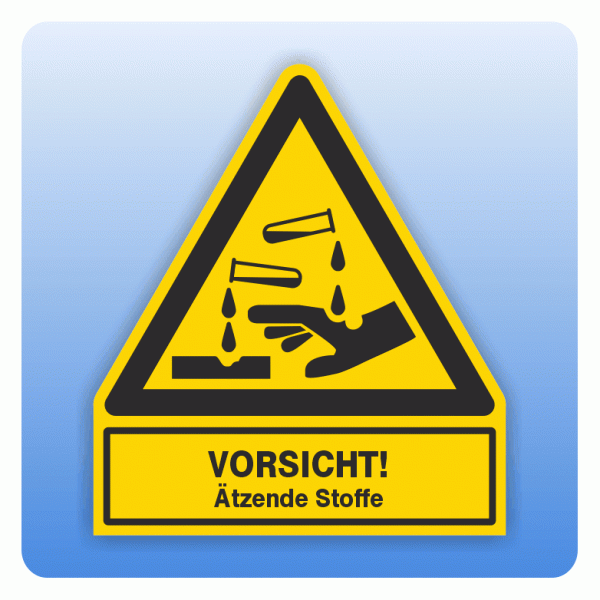 Kombi Warnsymbol Vorsicht Ätzende Stoffe W023
