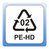 Recycling Code 02 PE-HD (High-Density Polyethylen) Aufkleber
